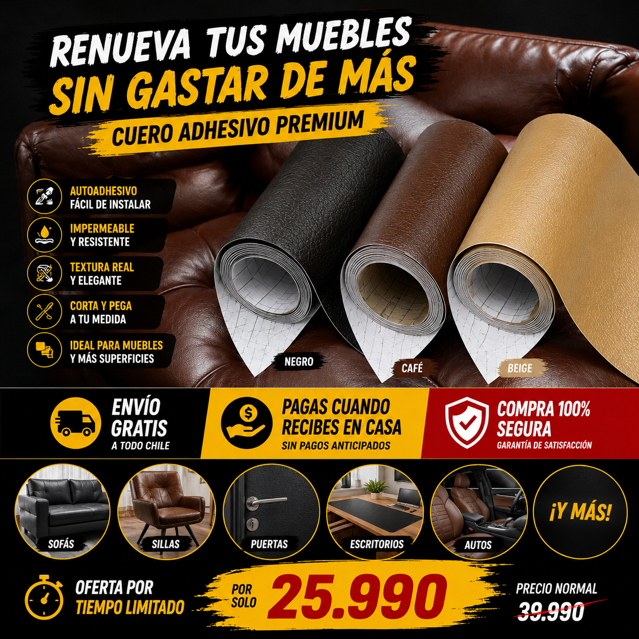Cuero adhesivo